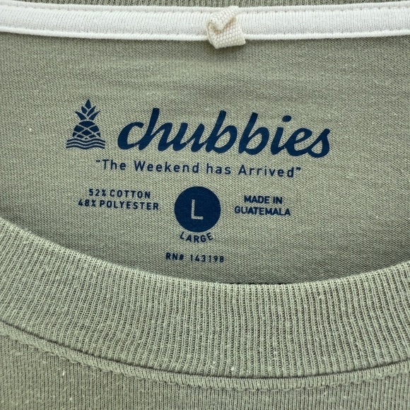 Chubbies Olive Tee with Logo Accent For The Chill of It Size Large - Picture 5 of 7